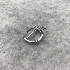 15mm Flat D Shape Ring Buckle Strap Hardware for Handbag