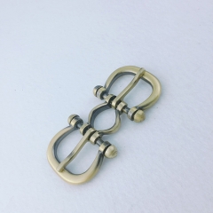 Fashion Belt Accessories Double D Ring Pin Metal Buckle