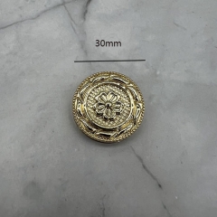 Golden Fashion Flower Pattern Round Lock for Handbags