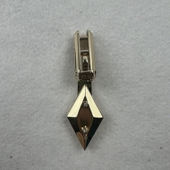 Golden Hollow Crystal Rhombus Shape Edge Clip