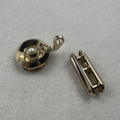 Golden Pearl-imbled Round Shape Edge clip